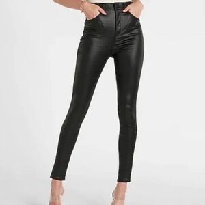 Express super high rise Faux Leather Black Skinny Pants
